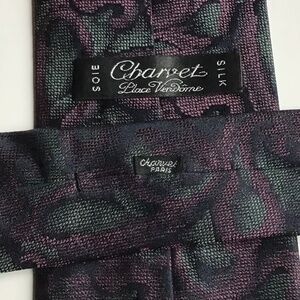 Charvet Place Vendome dark colours print  Soie/ silk tie made in France 🇫🇷